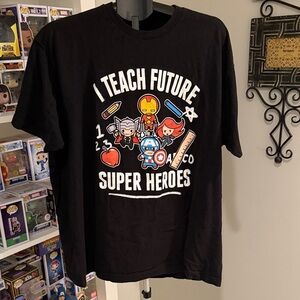 Tultex Black Superhero Graphic Tee